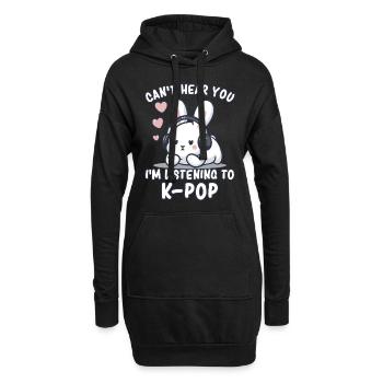 K-Pop KPop Lapin de musique coréenne - Sweat-shirt à capuche long Femme - noir - Devant