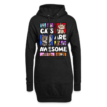 Katzen Sind Fantastisch, Kätzchenliebhaber-meme, - Hoodie-Kleid - Schwarz - Vorne
