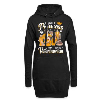 Oubliez la princesse, je veux être vétérinaire - Sweat-shirt à capuche long Femme - noir - Devant