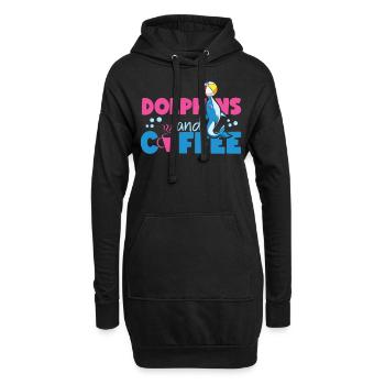 Dolphin Coffee Dolphins And Coffee - Hoodie-Kleid - Schwarz - Vorne