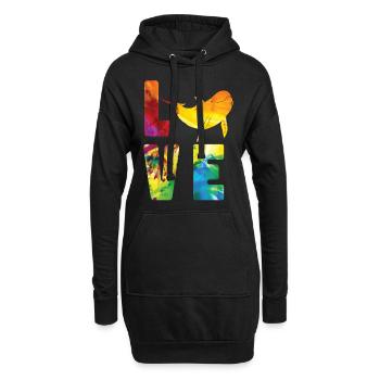 Dolphin Watercolor Love - Hoodie-Kleid - Schwarz - Vorne