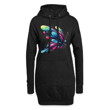 Ailes de rêve : motif de papillon créatif - Sweat-shirt à capuche long Femme - noir - Devant
