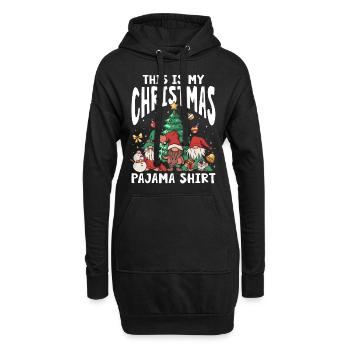 C’est ma chemise de pyjama de Noël - Sweat-shirt à capuche long Femme - noir - Devant