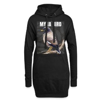 Myna Bird Collection – Eleganz trifft ätherisch - Hoodie-Kleid - Schwarz - Vorne