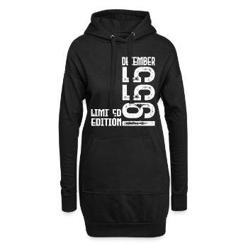Cadeau Anniversaire Décembre 1955. Decembre 1955. - Sweat-shirt à capuche long Femme - noir - Devant