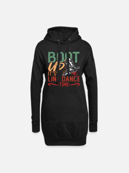 Line Dancing Boot Up It's Line Dance Country Music - Hoodie-Kleid - Schwarz