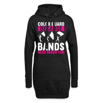 Drapeau agitant la fanfare garde de couleur - Sweat-shirt à capuche long Femme - noir - Devant