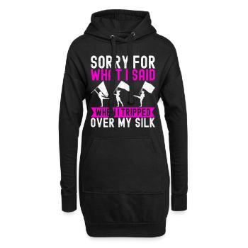 Drapeau agitant la fanfare garde de couleur - Sweat-shirt à capuche long Femme - noir - Devant