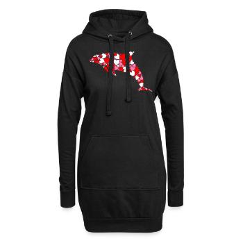 Dolphin Heart - Hoodie-Kleid - Schwarz - Vorne