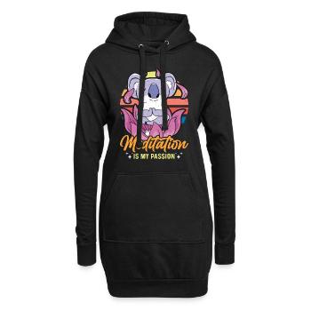 La méditation est ma passion Détente Amoureux des koalas - Sweat-shirt à capuche long Femme - noir - Devant