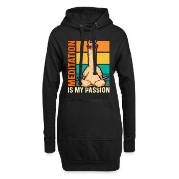 Meditation Is My Passion Spiritual Llama Lover - Hoodie-Kleid - Schwarz - Vorne