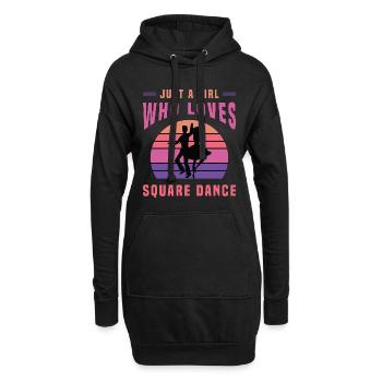 Danse carrée juste une fille qui aime la musique country - Sweat-shirt à capuche long Femme - noir - Devant