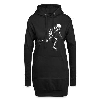 Silhouette de patineur à roulettes Silhouette de patin à roulettes - Sweat-shirt à capuche long Femme - noir - Devant