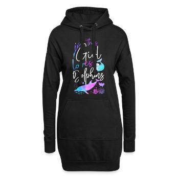 Dolphin This Girl Loves Dolphins - Hoodie-Kleid - Schwarz - Vorne