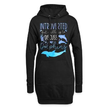 Dolphin Introverted But Willing To - Hoodie Dress - black - Front