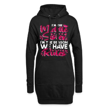 Je suis la sœur du milieu, je suis la raison pour laquelle nous avons des règles - Sweat-shirt à capuche long Femme - noir - Devant