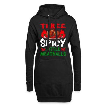 Three Spicy Little Meatballs - Hoodie-Kleid - Schwarz - Vorne