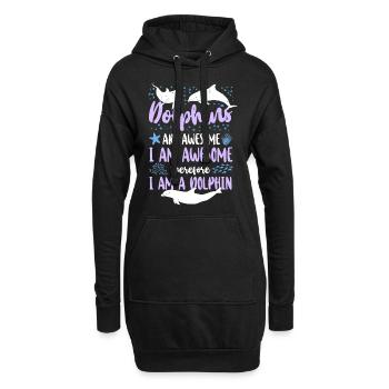Dolphin Dolphins Are Awesome I Am - Hoodie-Kleid - Schwarz - Vorne