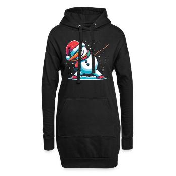 Dabbing Weihnachts Schneemann Dab Weihnachten - Hoodie-Kleid - Schwarz - Vorne