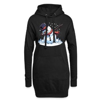 Dabbing Weihnachts Schneemann Dab Weihnachten - Hoodie-Kleid - Schwarz - Vorne