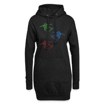 Skateboarding Silhouette Skatepark Skateboarder Si - Hoodie-Kleid - Schwarz - Vorne