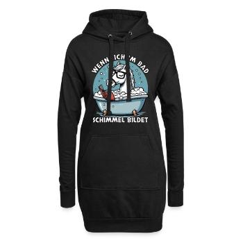 Meme Lustiger Spruch Pferd Schimmel im Bad, Fun - Hoodie-Kleid - Schwarz - Vorne