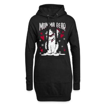 Maman ours - Sweat-shirt à capuche long Femme - noir - Devant