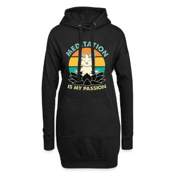 Meditation Is My Passion Exercise Yoga Goat Lover - Hoodie-Kleid - Schwarz - Vorne