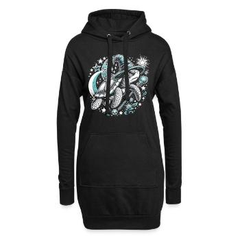 Mystische Schildkröte: Zauber der Nacht - Hoodie-Kleid - Schwarz - Vorne
