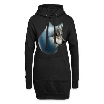 Wolf - Hoodie-Kleid - Schwarz - Vorne