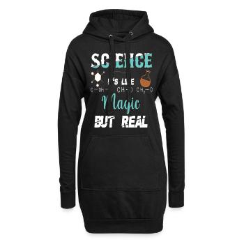 WISSENSCHAFT IST WIE MAGIE, ABER EIN ECHTER GEEK-W - Hoodie-Kleid - Schwarz - Vorne