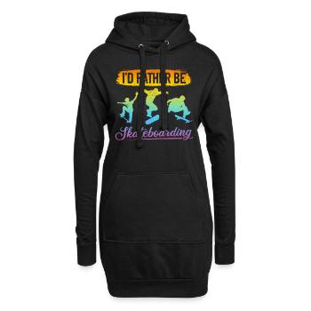Skatepark Skateboarder - I'd Rather Be Skateboardi - Hoodie-Kleid - Schwarz - Vorne