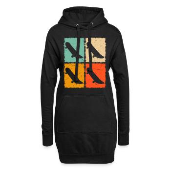 Retro Skateboarding Skateboarder Retro Skateboards - Hoodie-Kleid - Schwarz - Vorne