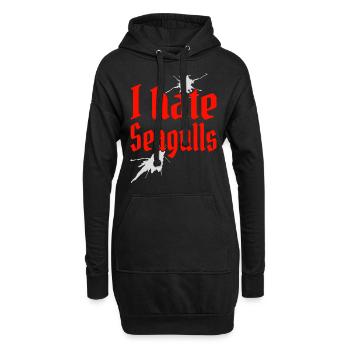 I hate Seagulls Ich hasse Möwen Segler Kapitän - Hoodie-Kleid - Schwarz - Vorne