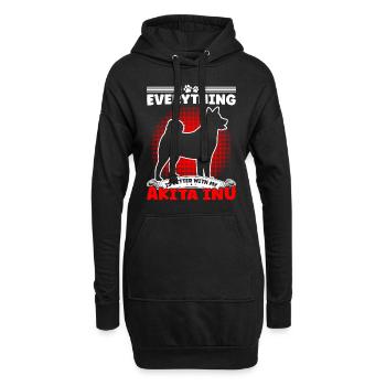Mieux avec l’Akita Inu L’Akita Inu japonais - Sweat-shirt à capuche long Femme - noir - Devant