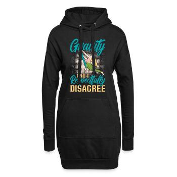 Gravité aérienne et moi respectueusement le yoga aérien - Sweat-shirt à capuche long Femme - noir - Devant