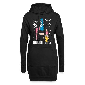 Aerialist May You Always Be Brave Loves Acrobatic - Hoodie-Kleid - Schwarz - Vorne