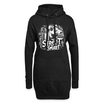 Urbane Ratte: Sprayer des Asphalts - Hoodie-Kleid - Schwarz - Vorne