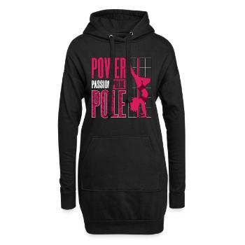 Pole Dancing Power Passion Pride Pole Gymnastics - Hoodie-Kleid - Schwarz - Vorne