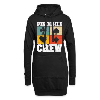 Binokel Pinochle - Hoodie-Kleid - Schwarz - Vorne