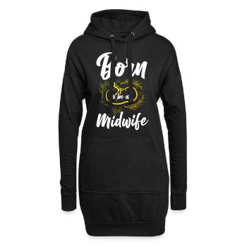 Infirmière sage-femme accoucheuse née de - Sweat-shirt à capuche long Femme - noir - Devant