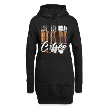 Lab Technician Before Coffee Medical Coffee Lover - Hoodie-Kleid - Schwarz - Vorne
