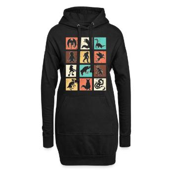 Cryptid Monsters - Hoodie-Kleid - Schwarz - Vorne
