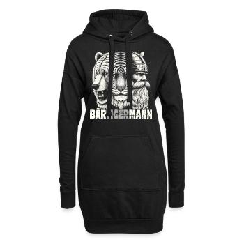 Bärtigermann Bär Tiger Mann Geschenk Bartträger - Hoodie-Kleid - Schwarz - Vorne