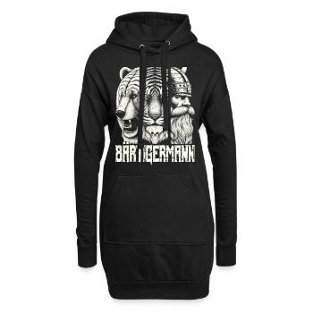 Bärtigermann Bär Tiger Mann Geschenk Bart - Hoodie-Kleid - Schwarz - Vorne