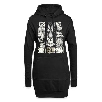 Bärtigermann Bär Tiger Mann Geschenk Bart - Hoodie-Kleid - Schwarz - Vorne