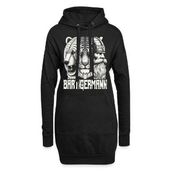 Bärtigermann Bär Tiger Mann Geschenk Bart - Hoodie-Kleid - Schwarz - Vorne