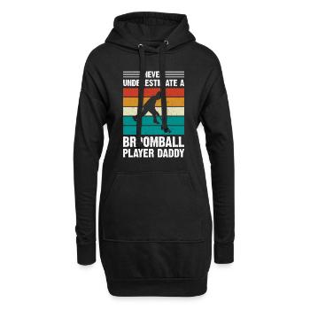Broomball Dad - Never Underestimate A Broomball Pl - Hoodie-Kleid - Schwarz - Vorne