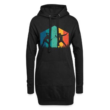 Fechten Sport - Hoodie-Kleid - Schwarz - Vorne