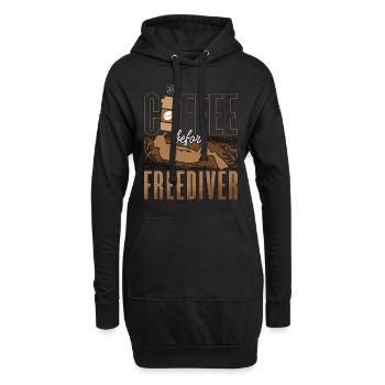 Café d’apnée avant l’apnée Plongeur Amateur de café - Sweat-shirt à capuche long Femme - noir - Devant